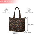 thumbnail image 4 of Red Mushroom Leaf Black Pattern Travel Tote Bags for Women Carry On,Large Weekender Bags for Women Travel,Multi Functional Duffle Bag for Work,Shopping,Sports, 4 of 5