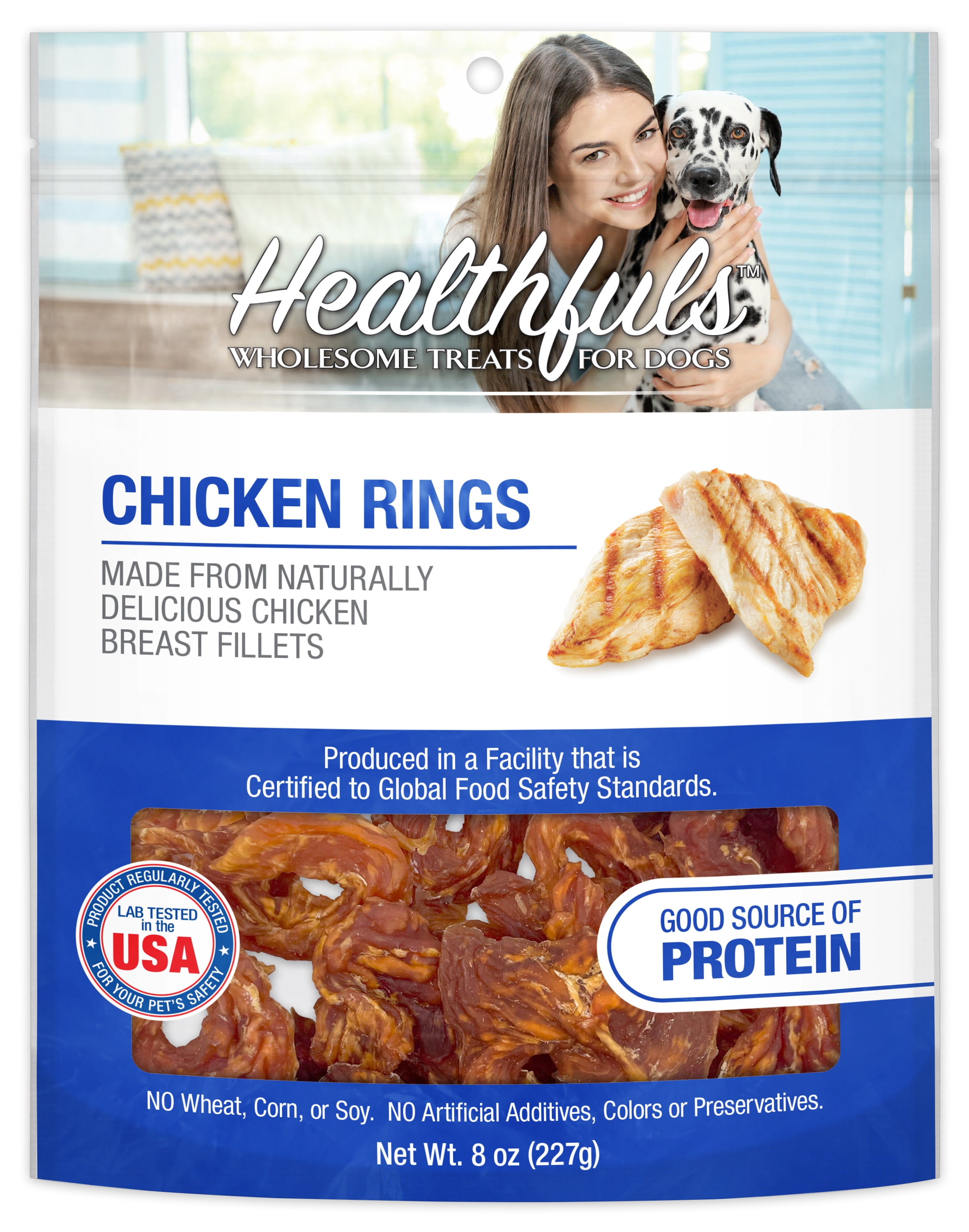 Healthfuls Chicken Rings, 8 oz Healthy, Protein Rich Treats for Dogs Dog Chews