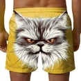 thumbnail image 5 of Timoontee Mens Funny Cartoon Animals Print Swim Trunks Lightweight Quick Dry Beach Shorts Elastic Waist Drawstring Summer Casual Shorts Yellow XL, 5 of 6