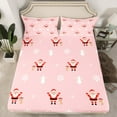 thumbnail image 2 of Castle Fairy Santa Claus 4 Pieces Queen Sheet Sets for Children,Festival Xmas Ultra Soft Flat Sheet,Christmas Snowflakes Queen Fitted Sheet,Super Cozy Room Decor, 2 of 7