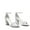SILVER-SATIN, variant on Women's Chunk Low Heel Pump Sandals Rhinestone