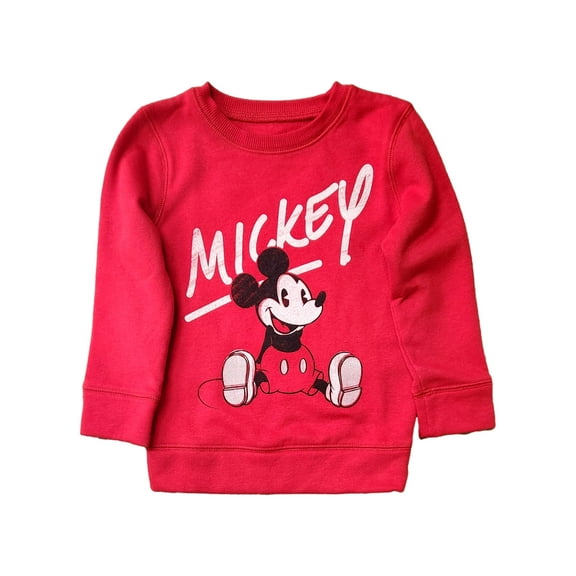 Disney Toddler Boys & Girls Red Mickey Mouse Sitting Sweatshirt Top 2T