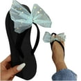 thumbnail image 5 of asdoklhq Slippers for Women Indoor and Outdoor,Sandals Women Slope Heel Open Toe Bow-Knot Slippers Comfy Beach Shoes Flip Flop, 5 of 9