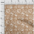 thumbnail image 2 of oneOone Cotton Flex Brown Fabric Valentine Heart Craft Projects Decor Fabric Printed By The Yard 40 Inch Wide, 2 of 6