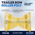 thumbnail image 2 of Trailer Bow Roller Poly, 4" Yellow - FO4788, 2 of 6