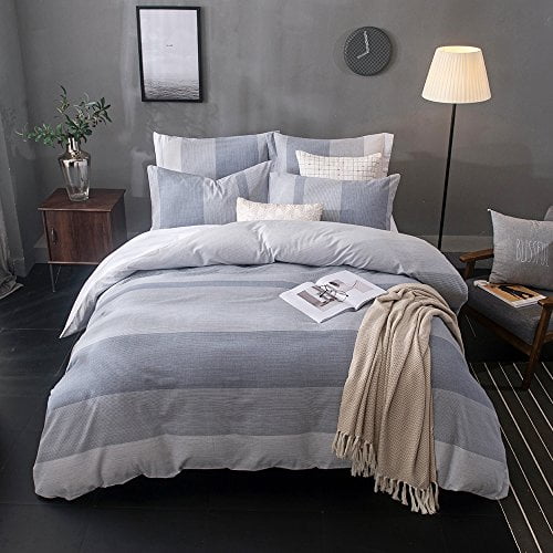 Lausonhouse Cotton Duvet Cover Set,100% Cotton Yarn Dyed Stripe Duvet Cover Set,3 Pieces Bedding  Lausonhouse Cotton Duvet Cover Set,100% Cotton Yarn Dyed Stripe Duvet Cover Set,3 Pieces Bedding