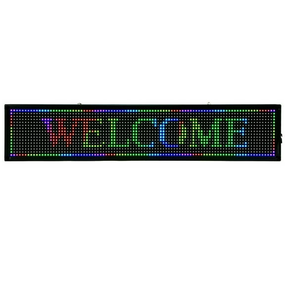 LED Sign 40"X8" Scrolling Message Display Board RGB 7-Color Programmable Advertising Board