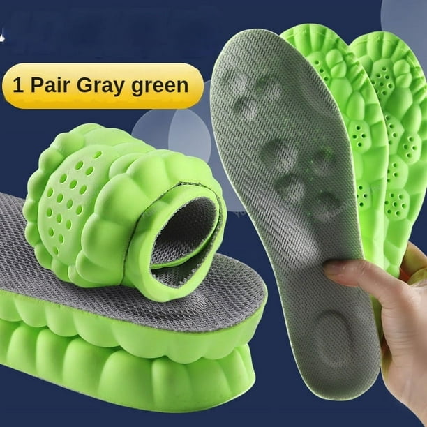 Plantillas para zapatos deportivos 4D, plantillas supersuaves para correr, cestas de absorción de impacto, soporte para ARCO, inserciones ortopédicas