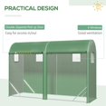 thumbnail image 6 of Outsunny 9.8' x 3.3' x 6.6' Walk-in Lean-to Greenhouse, Galvanized Steel Frame with UV Protecting PE Cover, 2 Zipper Doors & 4 Windows for Garden Backyard Vegetable & Flower Growing, 6 of 8