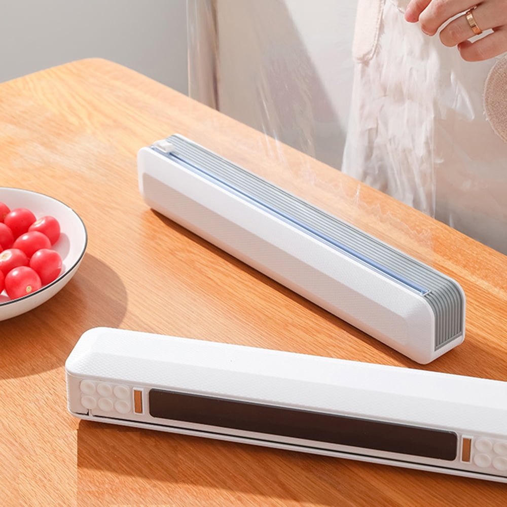 Magnetic Plastic Wrap Dispenser With Slide Cutter Suction - Temu