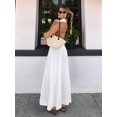 thumbnail image 6 of Women'S Maxi Dresses Halter V Neck Beach Dresses for Women A-Line Casual Dress for Vacation White M, 6 of 9