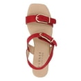 thumbnail image 3 of JOURNEE COLLECTION Womens Red Buckle Accent Padded Twylah Square Toe Buckle Flats Shoes 7.5, 3 of 4