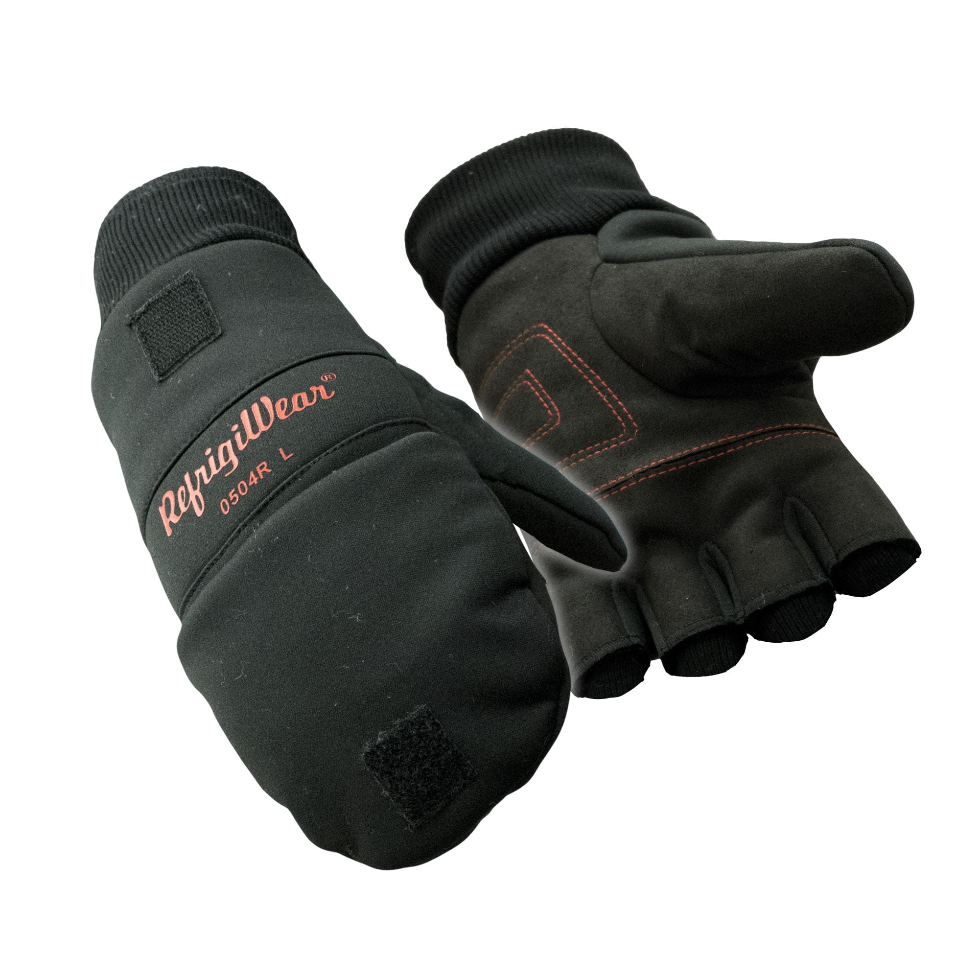RefrigiWear RefrigiWear Fleece Lined Fiberfill Insulated Softshell Convertible Mitten Gloves