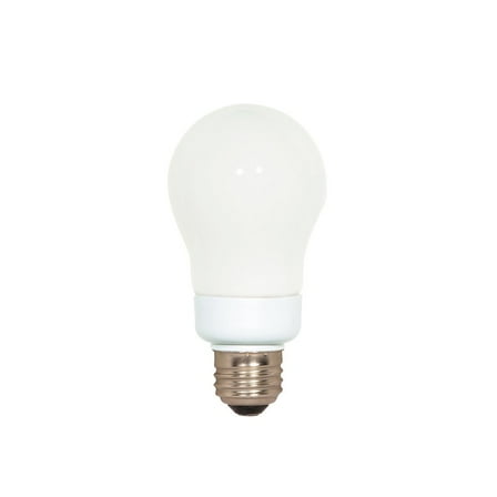 Satco 9 Watt - A19 Compact Fluorescent - 5000K - 82 CRI - Medium base - 120 Volt