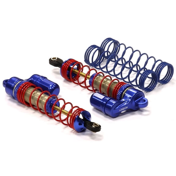 Integy RC Toy Model Hop-ups T8147BLUE V2 MXR9 Rear Piggyback Shocks for Traxxas Stampede, Rustler & Slash
