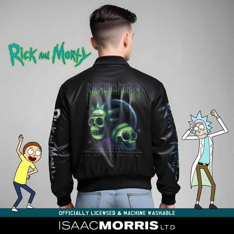 Rick Morty Graphic Print Lightweight Varsity Jackets Casual