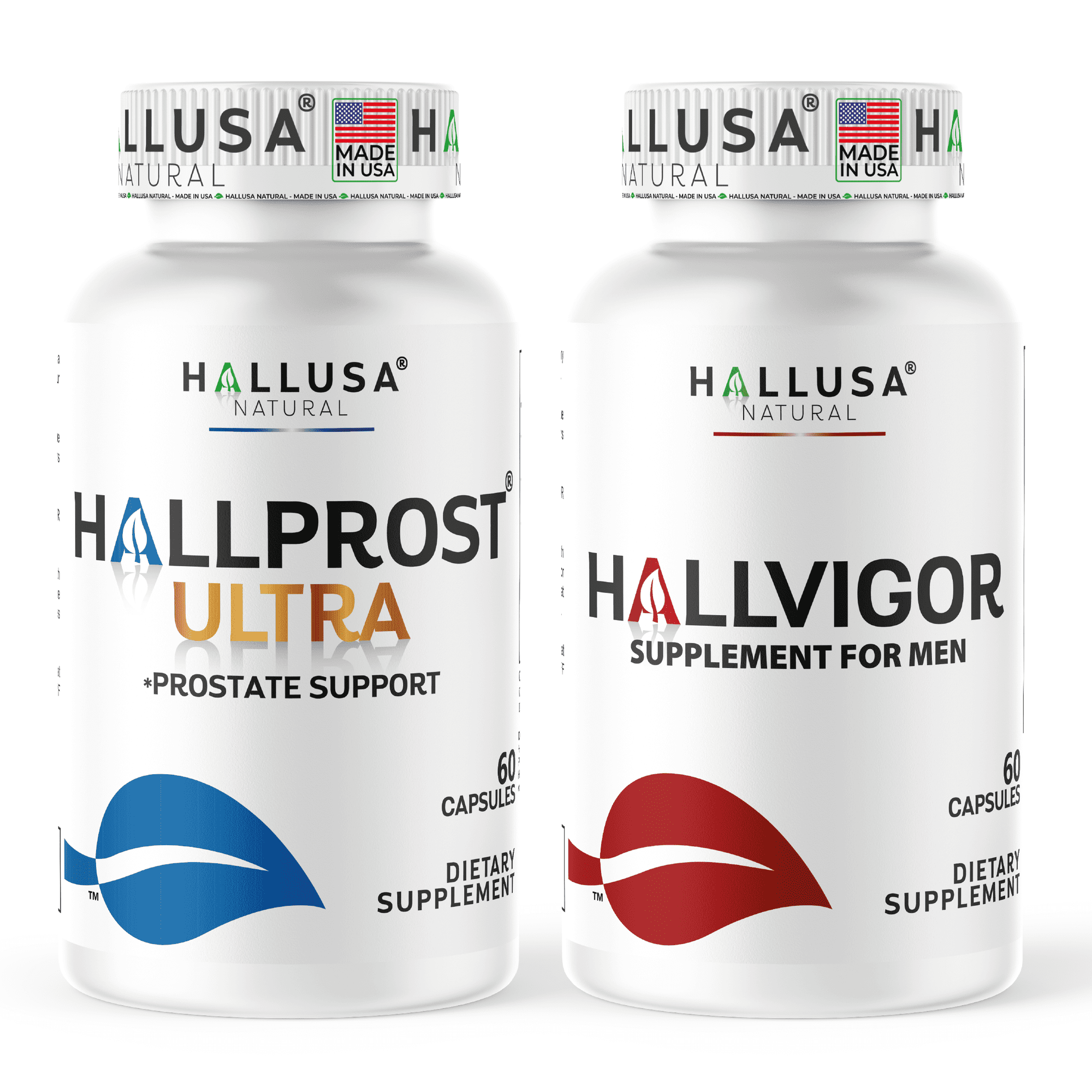 Hallusa Natural Hallprost Ultra & Hallvigor, Prostate Health & Men's Vitality Bundle, 120 Capsules, Saw Palmetto, Lycopene, Korean Ginseng & Damiana