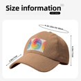 thumbnail image 2 of Baseball Cap Bent Eaves Design 6 Piece Cap Body Breathable Not Hot Plastic Cap Drag For Daily Travel Vacation Gray Tie-Dye Background Rainbow Colors_3 Khaki, 2 of 8