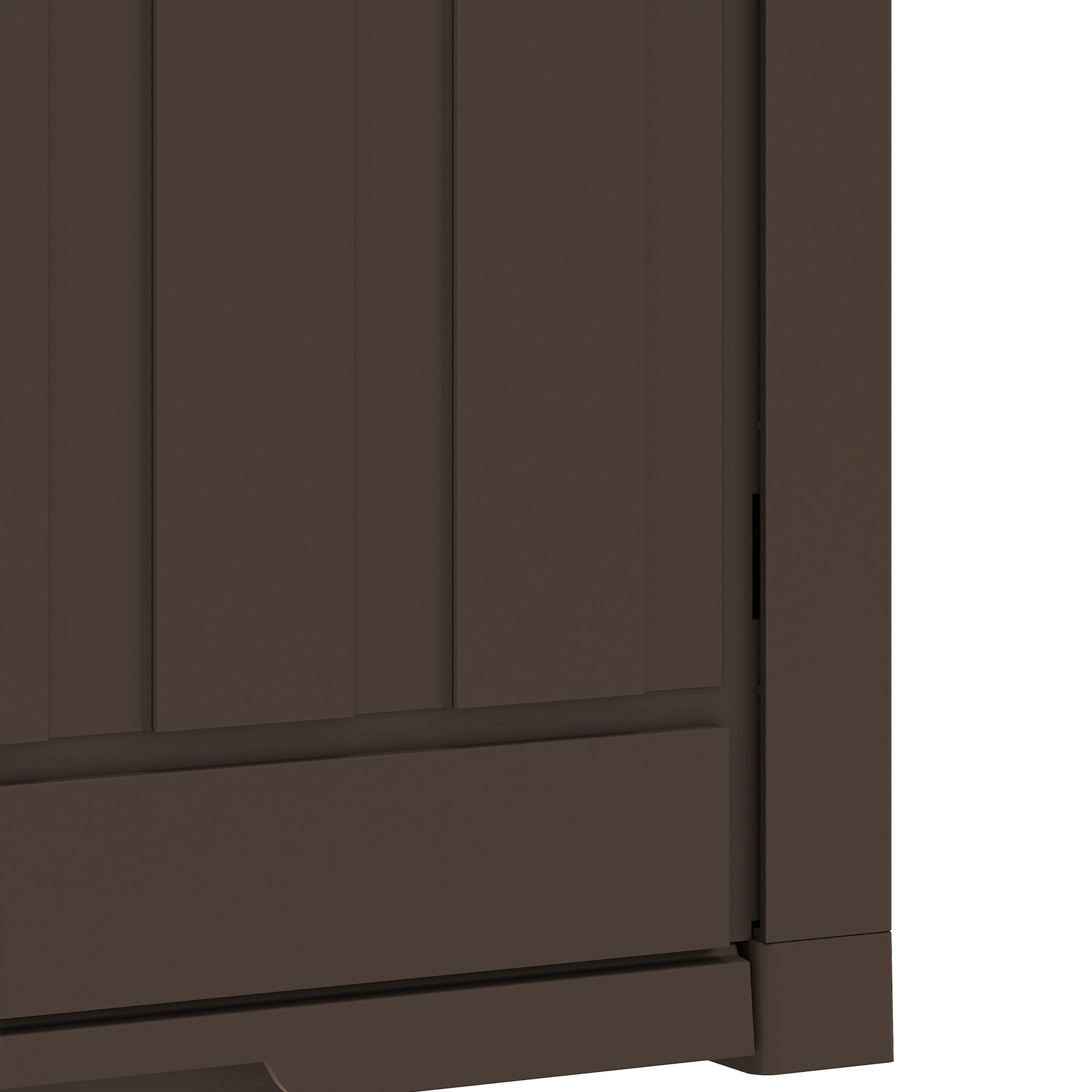 Uforic 33 Gallon Outdoor Trash Can, Layered Lid with Drip Tray, Waterproof Garbage Bin for Patio, Deck, Backyard, Dark Brown