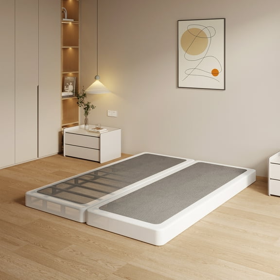Maenizi 3" Low Queen Size Box Spring Split, 2-Pieces Under Mattress Steel Support Box Spring with Fabric Cover, Easy Assembly, Noise Free