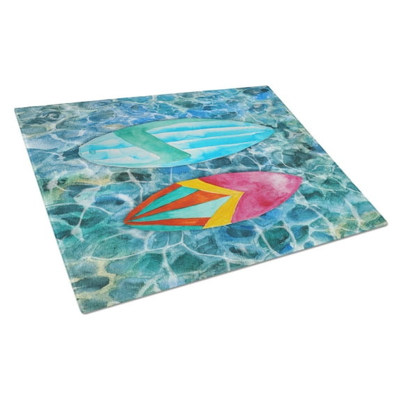Caroline's Treasures Surf Boards on the Water Glass Cutting Board Large