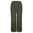 thumbnail image 5 of ShomPort Wide Leg Pants for Women Cotton Linen Solid Pants with Pocket Loose Casual Elastic Waist Trouser, 5 of 5