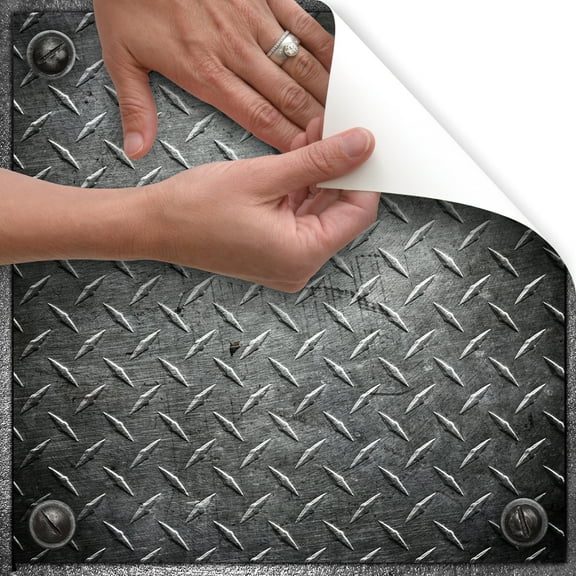 Con-Tact Brand Floor Adorn Vinyl 12 in x 12 in, Heavy metal (6-Pack)