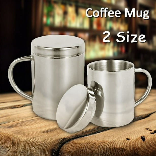 Stainless Steel Cup Lid Handle Cup Coffee Mug Insulated Coffee Cup ...