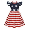 thumbnail image 2 of Utlike Girls Summer Dresses Independence Day Dresses Toddler Butterfly Sleeves Dress Casual Party School Dresses For Kids Elegant Sundress For Little Girls Size 5 Years-6 Years, 2 of 6