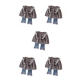 thumbnail image 3 of QualitChoice Girl Coat Set Kid Suit Children Outfit Washable Skin Close Lace Outdoor Daily Exquisite Clothes Spring Trousers Blue 130cm 5PCS, 3 of 6