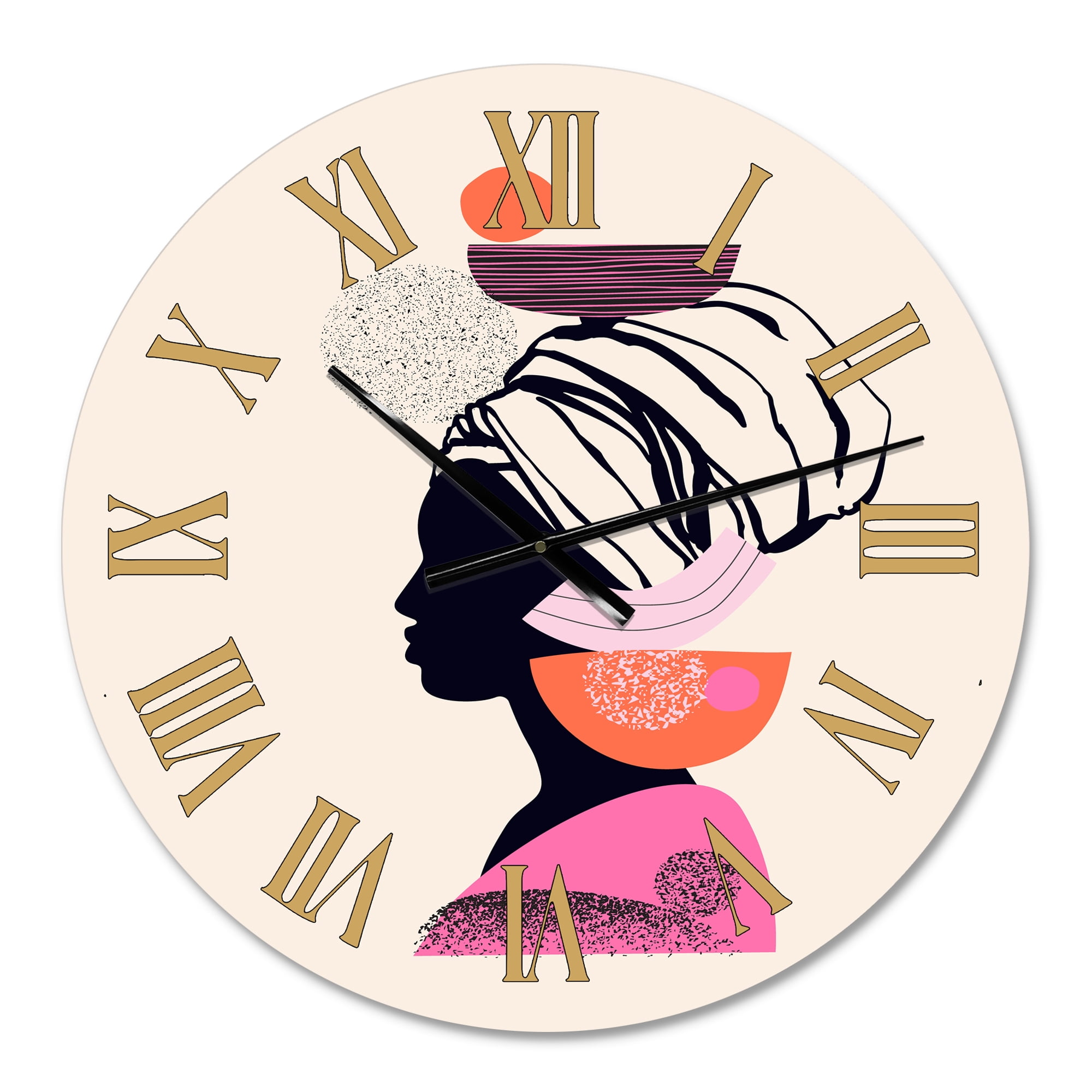Designart 'Ethnic Portrait Of Afro American Woman' Modern Wall Clock