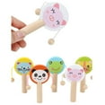 thumbnail image 2 of EIGTHTAIL Cartoon Wooden Handheld Musical Mini Rattle Drum Shaker Education Baby Toy, 2 of 8