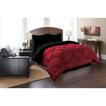 1800 Series Goose Down Alternative Reversible Comforter - Hypoallergenic - All Season-, Twin, Black/Burgundy