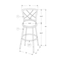 thumbnail image 3 of HomeRoots 332775 Swivel & White & Grey Fabric Seat Barstool - 2 Piece, 3 of 4