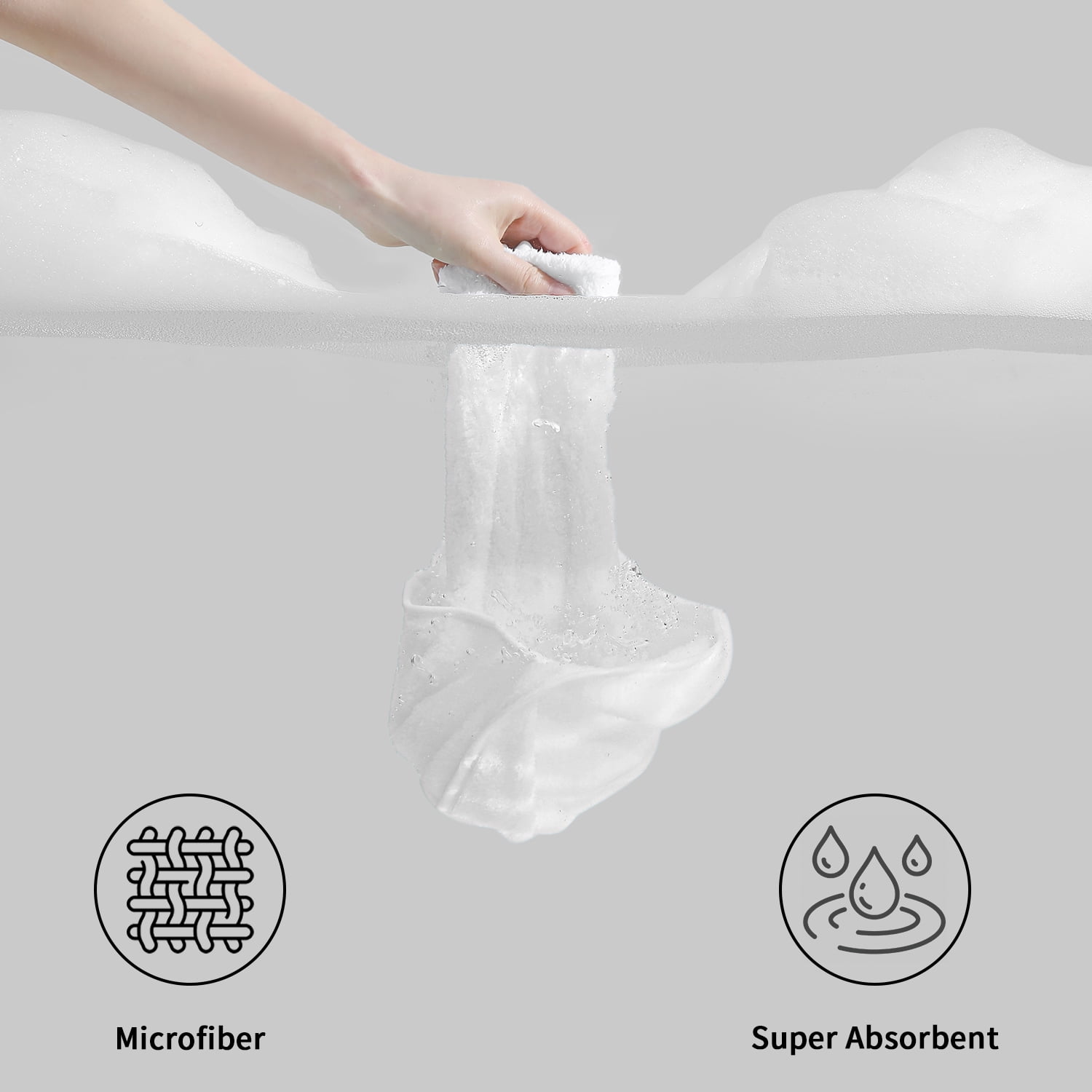 Beartech 8 Piece Bath Towels Set-2 Bath sheet,2 Hand Towel,4 Washcloths,Soft Lightweight Family Towel Highly Absorbent Microfiber Towel Quickly Dry & Less Lint Shower towel for Bathroom-White