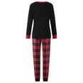 thumbnail image 3 of Hirigin Family Christmas Pajamas Matching Sets Elk Print Long Sleeve Round Neck Tops/Romper Plaid Trousers, 3 of 9