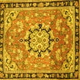 thumbnail image 1 of Ahgly Company Machine Washable Indoor Square Persian Yellow Traditional Area Rugs, 5' Square, 1 of 4