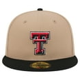 thumbnail image 2 of Men's New Era  Khaki Texas Tech Red Raiders Two-Tone 59FIFTY Fitted Hat, 2 of 5