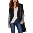 thumbnail image 3 of Nuevas mujeres Blazer Coat Sparkling Lentejuelas mangas largas Irregular Hem elegante Outwear Chaque Abody M, 3 of 7