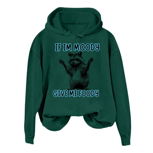 WEAIXIMIUNG Sweat-Shirt Femme Grande Taille Sweat à Capuche Imprimé Lettre Manches Longues avec Poches