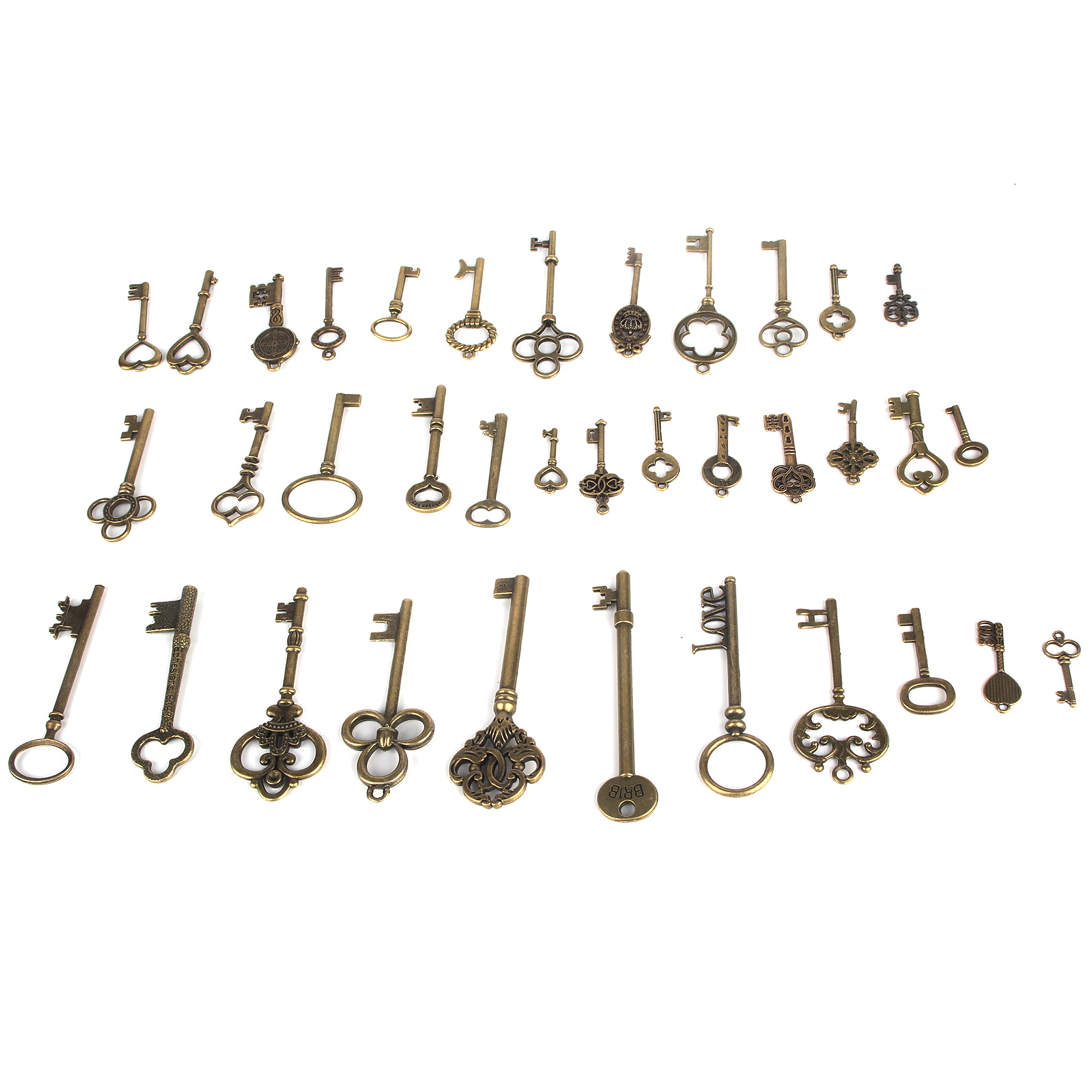 25 Skeleton Key Pendant Decor Wedding Keys Vintage Style Keys Antiqued Copper 