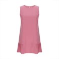 thumbnail image 6 of Summer Dresses for Women 2025 Women Summer Solid Color Round Neck Sleeveless With Button Down Hem And Pleated Dress At The Back Gift for Her Size S-2XL, 6 of 7