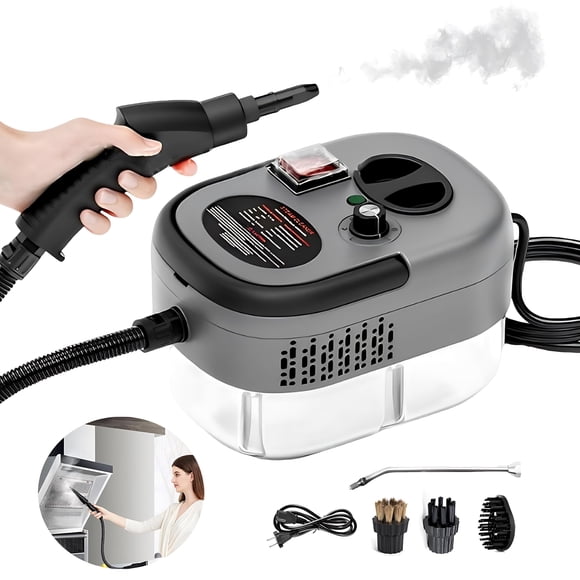 Limpiador vapor Fondo Puede Drenar,Máquina limpieza Vapor Presurizada Alta Temperatura Con diseño drenaje parte inferior,Ajuste de 6 Engranajes,Tanque agua grande 1200ML,Limpiar manchas aceite cocina