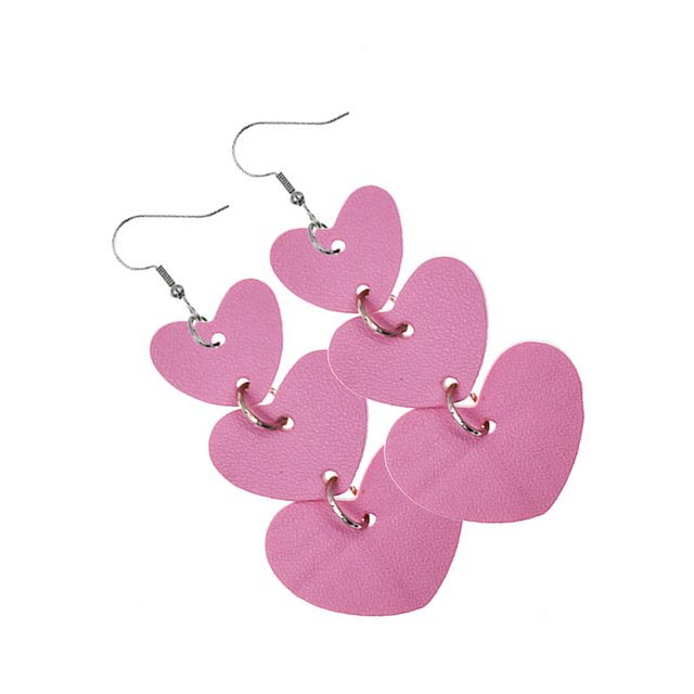 Pendientes Multicapa Labio Oreja Cuelga Aro en forma de corazón Pendiente colgante Favores de fiesta Regalo del día de San Valentín Banquete Ropa, zapatos y accesorios Miscelánea labio plateado Minnieouse AP010113-08