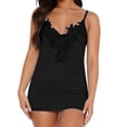 thumbnail image 2 of Long Lace Cami Top for Women V Neck Sleeveless Camisoles for Under Clothes Stylish Cute Spaghetti Strap Fitted Tunic Tank Tops Dressy Blouses Club Party Shirt Patchwork Laced Cami Y2K Tops Black, 2 of 7