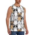thumbnail image 2 of Bingfone French Bulldog 2 Pattern Men's Tank Tops Workout Sleeveless Tee Shirts Running Beach Tanks for Men-Medium, 2 of 7