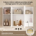 thumbnail image 6 of Mabor Medicine Cabinet with Mirror and LED Lights, 35.4'' x 23.6''Wall Cabinet with 3 Doors, Lighted Medicine Cabinet with Storage,Adjustable Shelves & Charging Station for Bathroom, White, 6 of 9