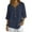 Navy#18, variant on 3/4 Length Sleeve Womens Cotton Linen Tops Oversized V Neck Button Short Sleeve T Shirts Summer Casual Solid Plus Size Loose Comfy Three Quarter Sleeve Tee Shirt