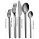 thumbnail image 5 of Injueey Juego de cubiertos de acero inoxidable 5x, juego de cuchillo y tenedor de durabilidad artesanal exquisita de calidad alimentaria, Mostrada negro, 5 of 6