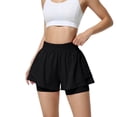 thumbnail image 4 of LNZGNM Running Shorts for Women High Waisted Quick Dry Butterfly Flowy Athletic Gym Yoga with Pockets,Black L, 4 of 5